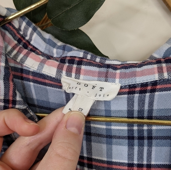 Soft Joie Checkered Plaid Button Up Flannel Shirt - Picture 5 of 9